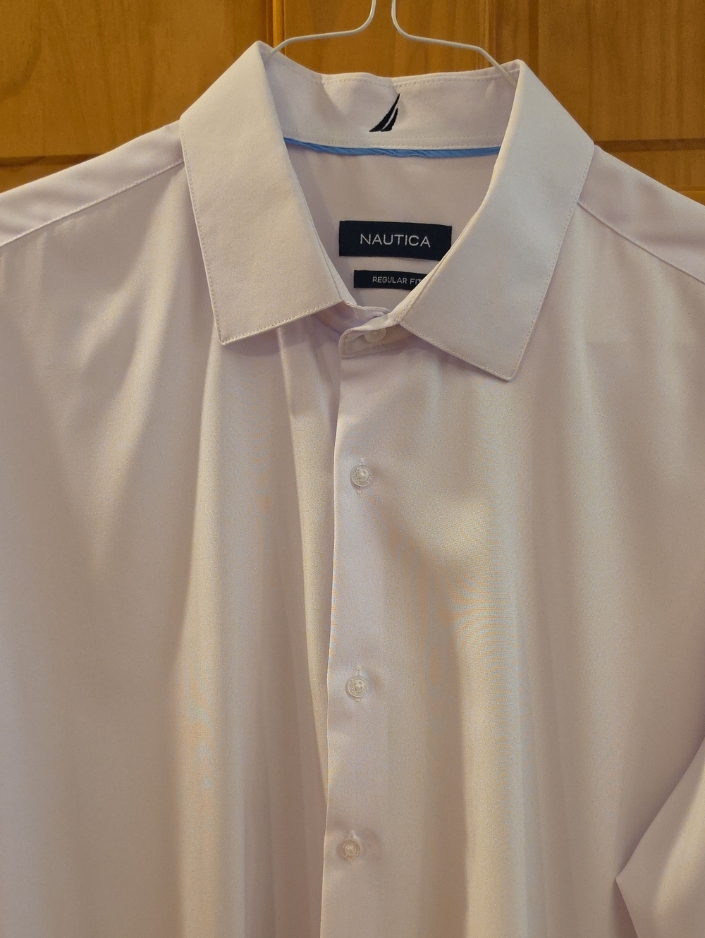 Nautica Men's Light Pink Regular Fit Dress Shirt